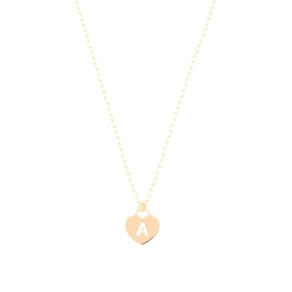 MILOR SILVER Jewelry - MILOR SILVER  Italy 18kt Gold Plated Sterling Silver Heart Initial Necklace